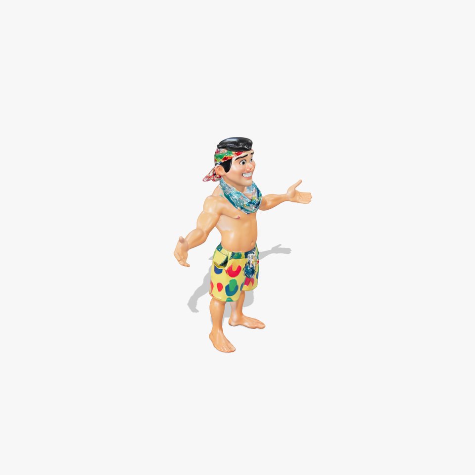 Cheerful Beach Guy in Colorful Shorts Rigged and Animated